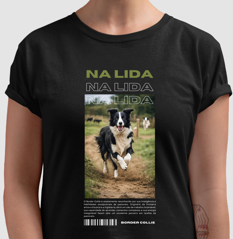 Camiseta Na Lida Border Collie