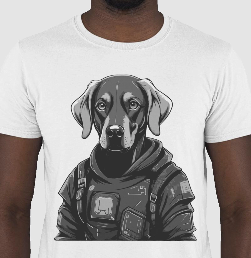 Camiseta Labrador Retriever arte cyberpunk 2.0!