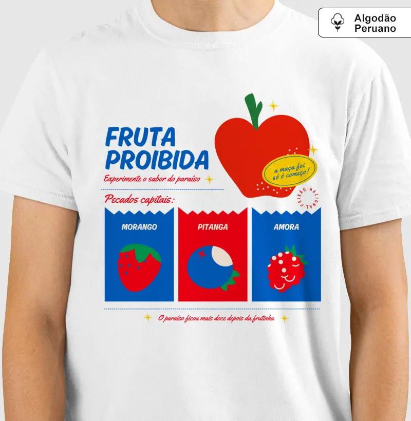 Camiseta Algodão Peruano Fruta Proibida