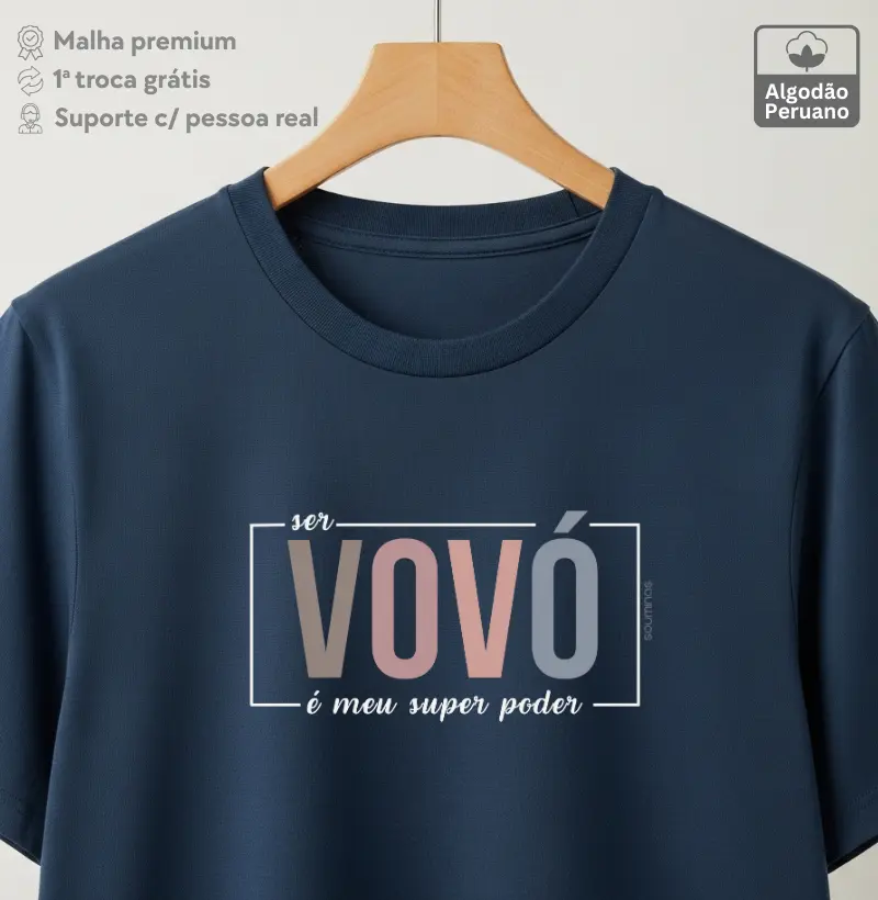 Ser vovó é meu superpoder - Algodão Peruano