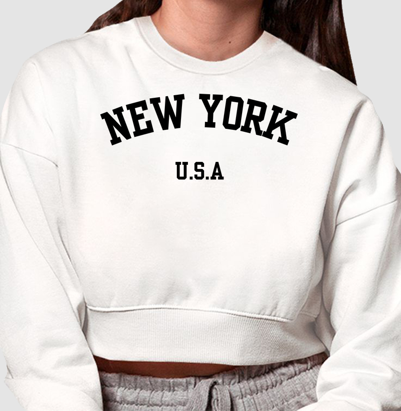 Moletom Cropped NEW YORK