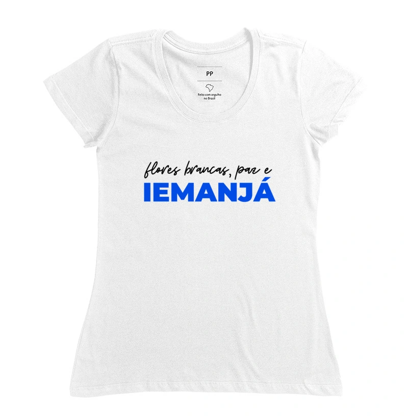 {Camisa Bacana} Flores brancas, paz e Iemanjá