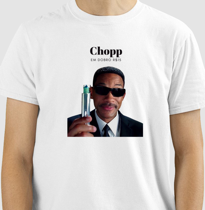 T-shirt chopp em dobro 15 reais