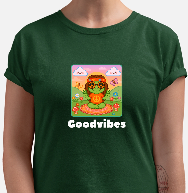 Tartaruga rippie num cenário goodvibes - Goodvibes
