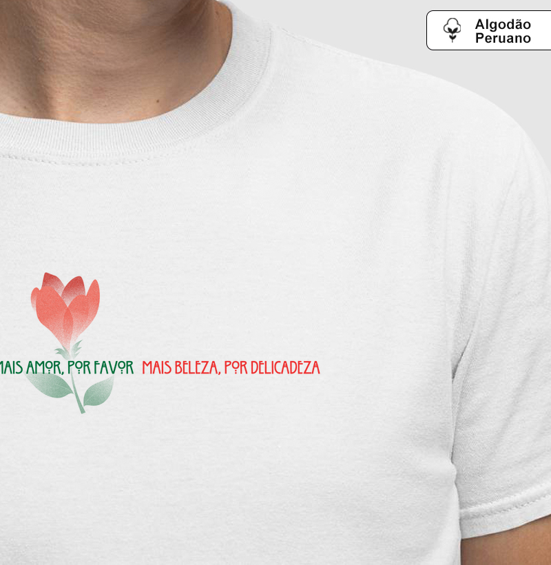 Estampa Rosa Frases - Branco Masc.