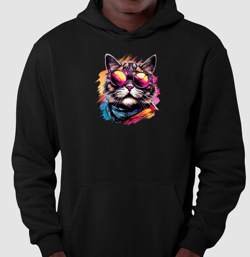 Cat with the glass - Moletom Hoodie