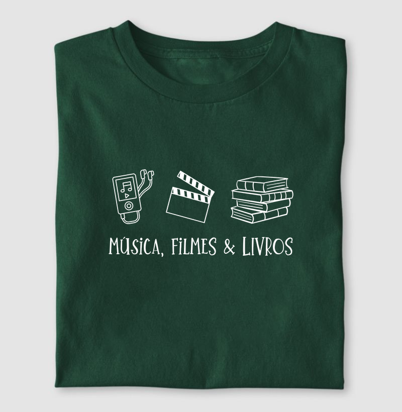 Música, Filmes & Livros
