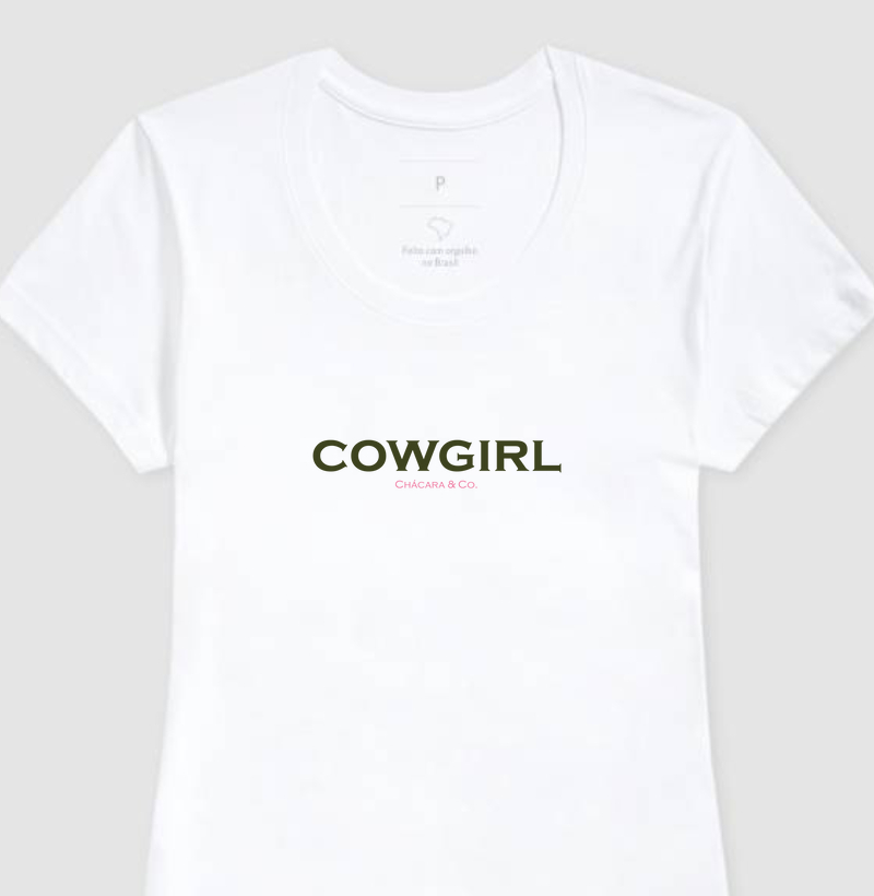 Camiseta feminina - Cowgirl branco