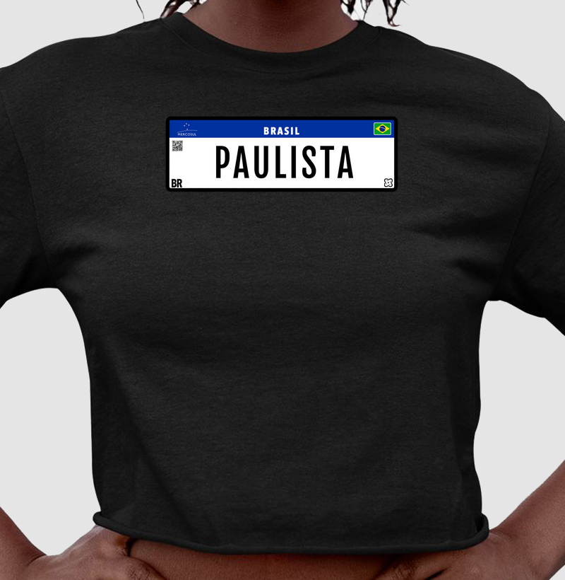 Paulista Placa Camiseta Cropped