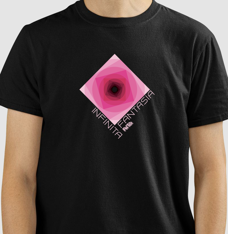 T-SHIRT "INFINITA FANTASIA" / MAGENTA ESTAMPA MÉDIA