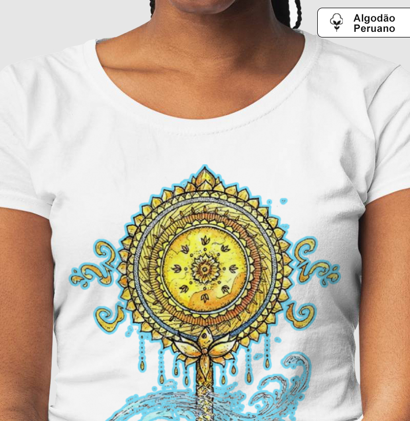 Camiseta Premium Abebé de Oxum em Algodão Peruano