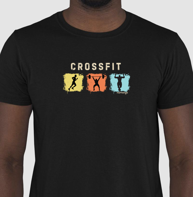 Camiseta Masculina CrossFit Composição de Movimentos – Na Manga