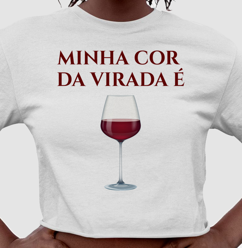 Camiseta Cropped Cor da Virada – Tinto 