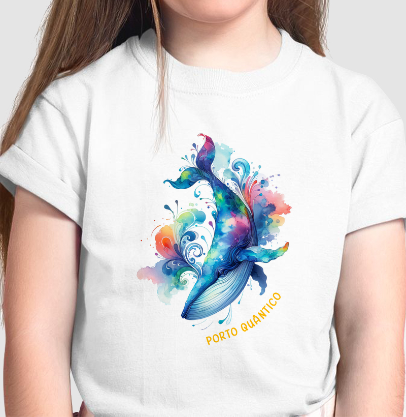 Camiseta Infantil Unissex 100% Algodão - Whale