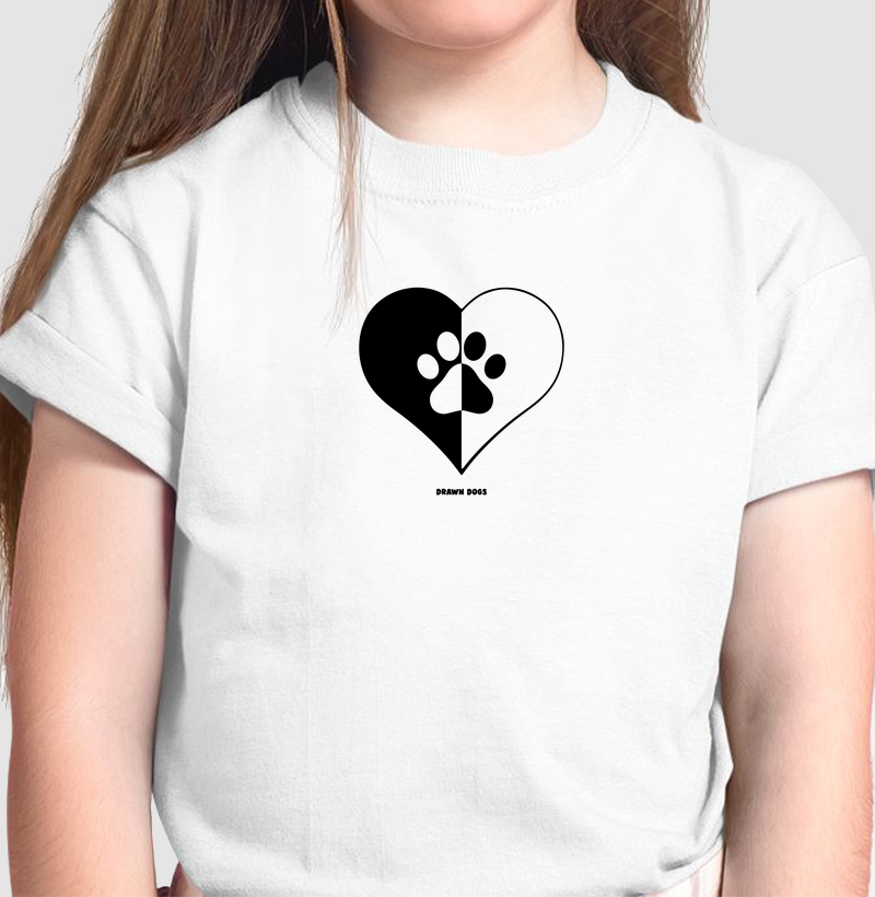 Coração e pata P&B