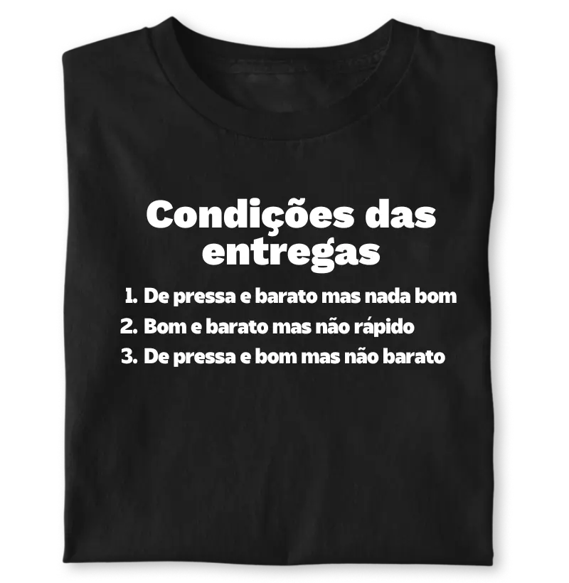 Condições das entregas