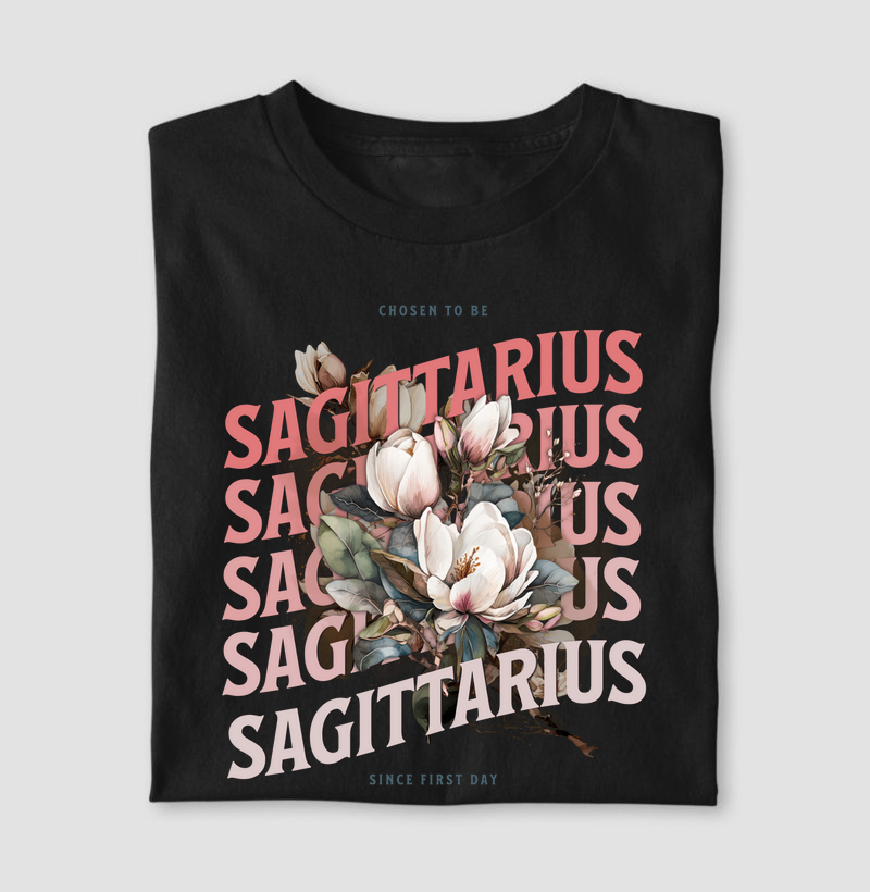 Camiseta Signos SAGITÁRIO - SAGITTARIUS FLOWER
