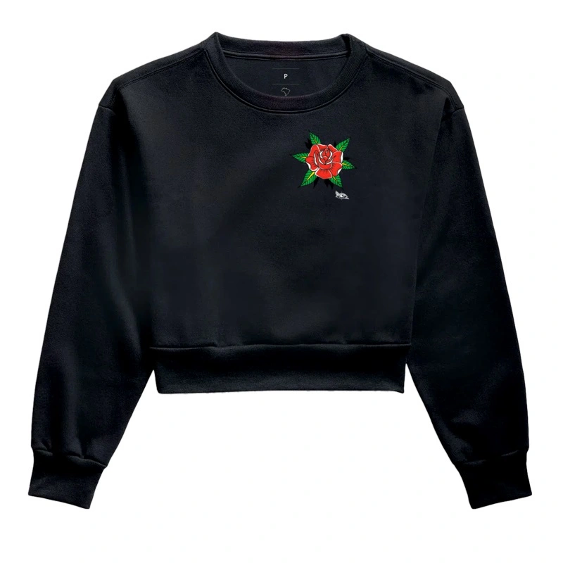 Moletom Cropped Flor Old School