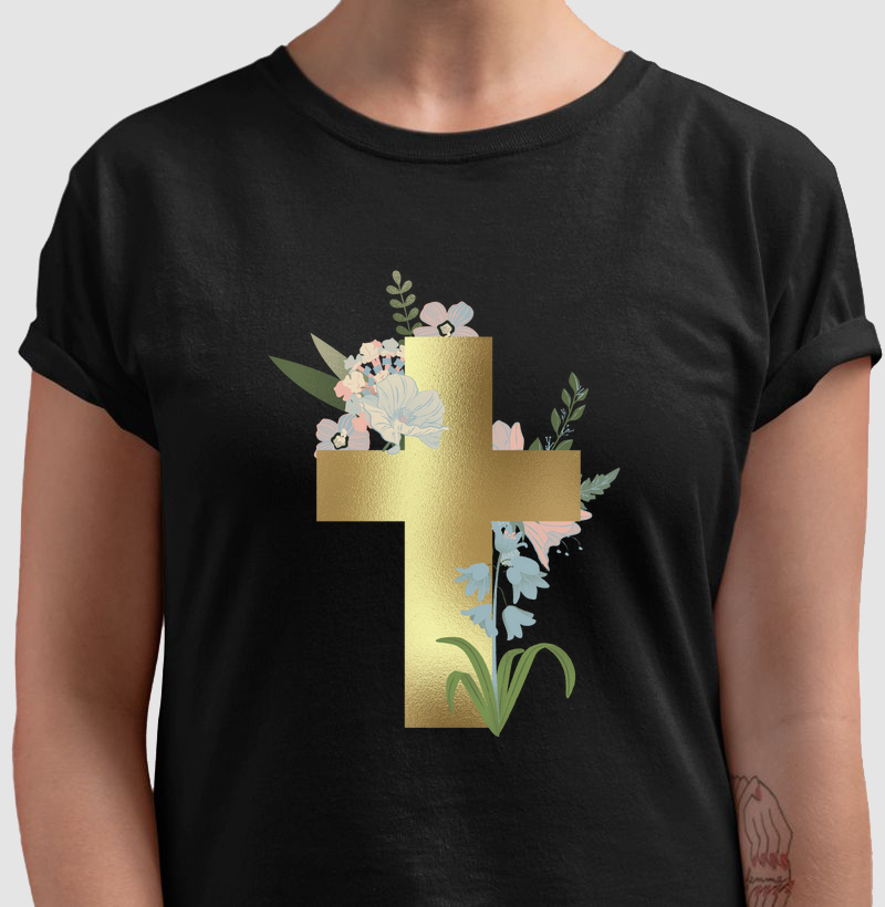 Camiseta Cruz Dourada