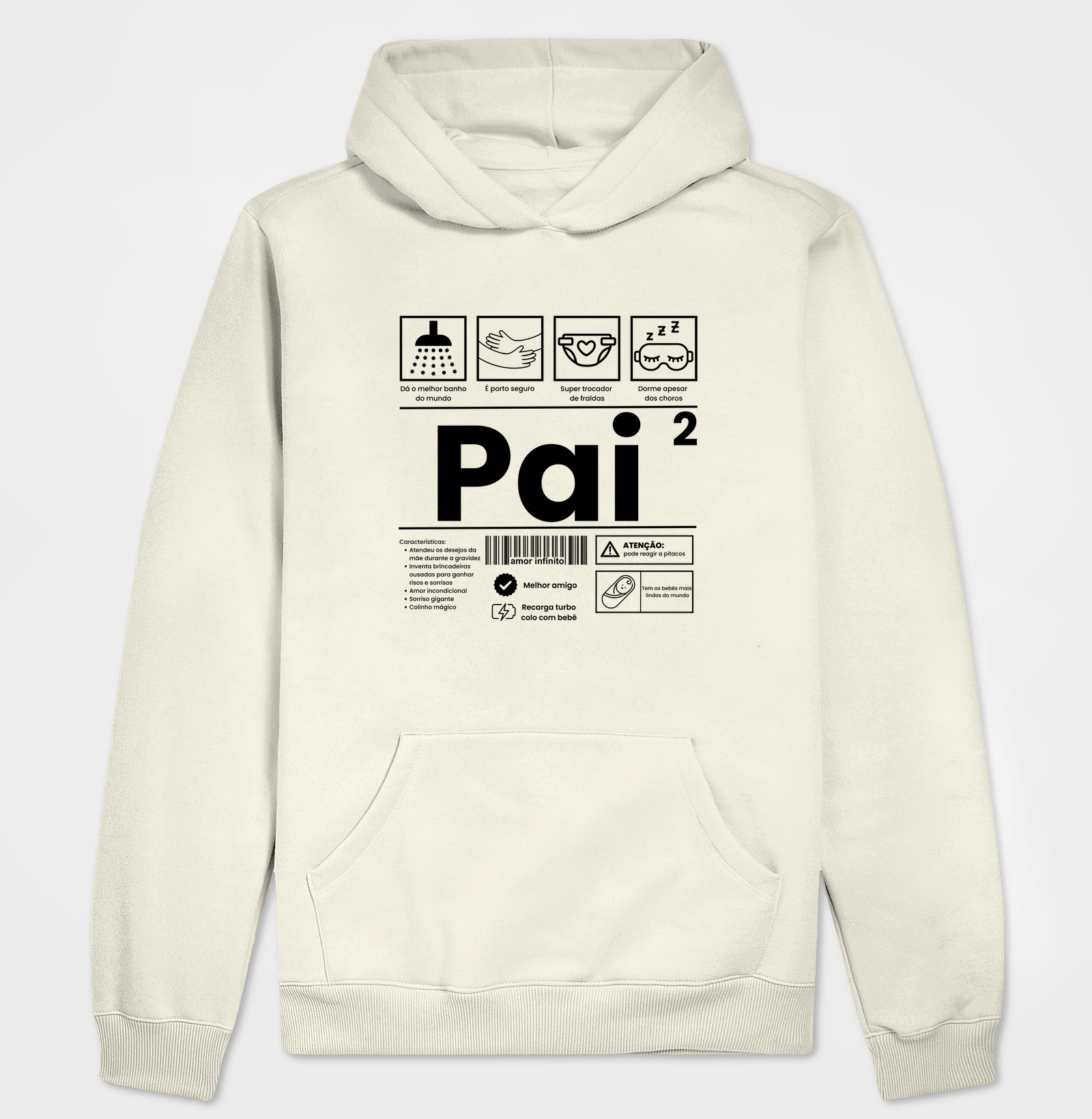 Rótulo de pai (de gêmeos) (moletom hoodie)