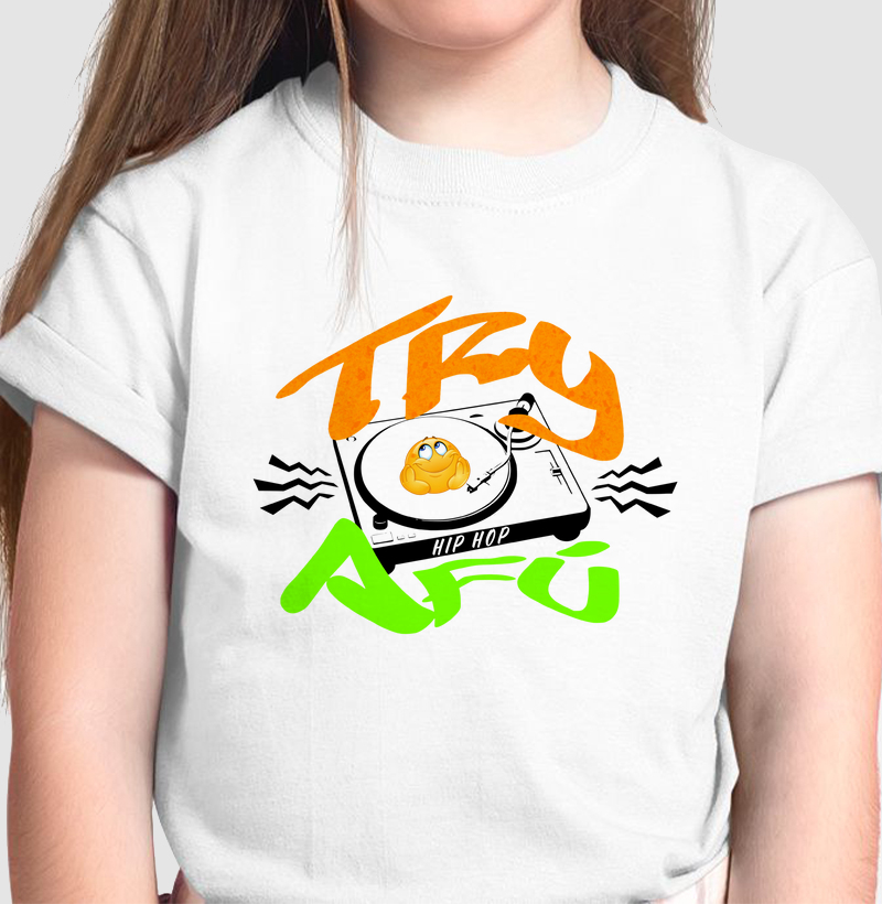 Camiseta Infantil TRY AFÙ - Estampa Exclusiva Vibração Hip Hop
