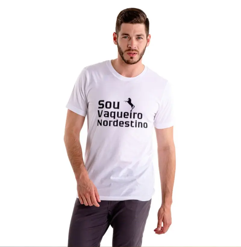 Sou vaqueiro nordestino camiseta 100% algodão