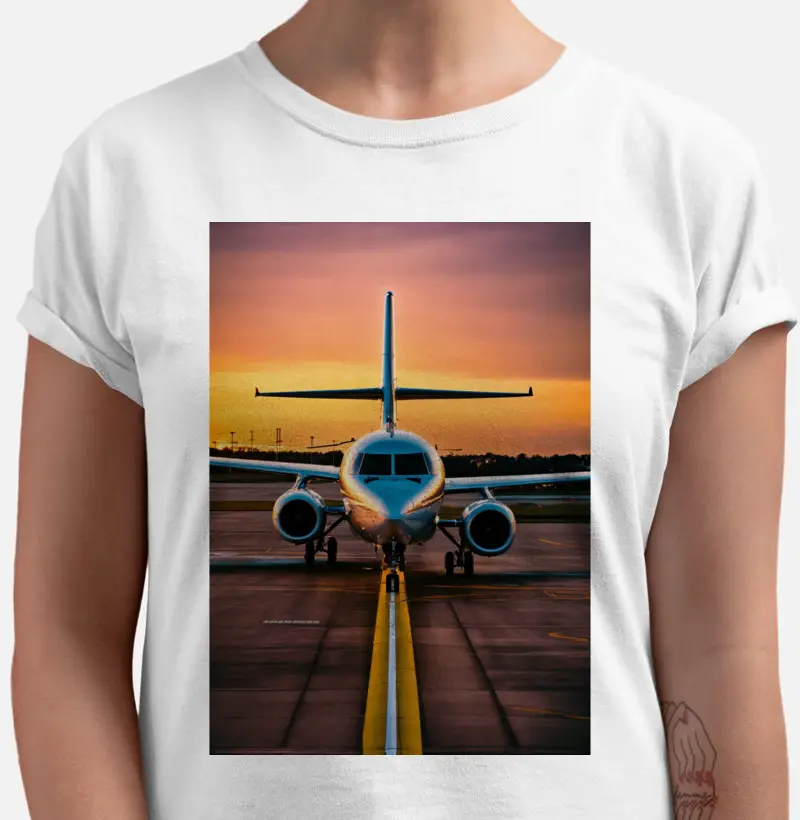 Camiseta avião na pista