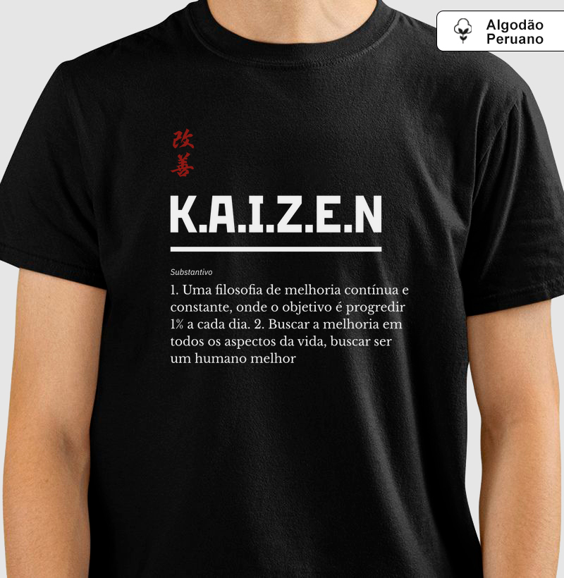 T-shirt Significado Kaizen Algodão Peruano