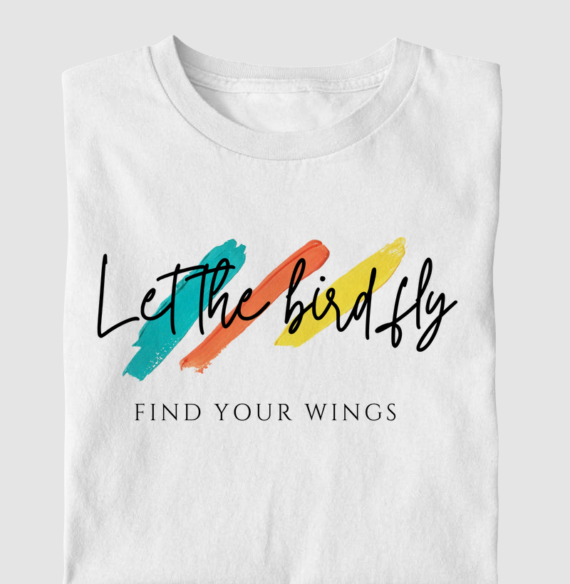 Camiseta Infantil Algodão com Estampa Let the Bird Fly – BeJoe