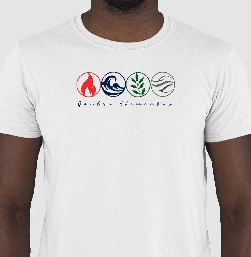 Camiseta 4 Elementos da Natureza Circ. Branca