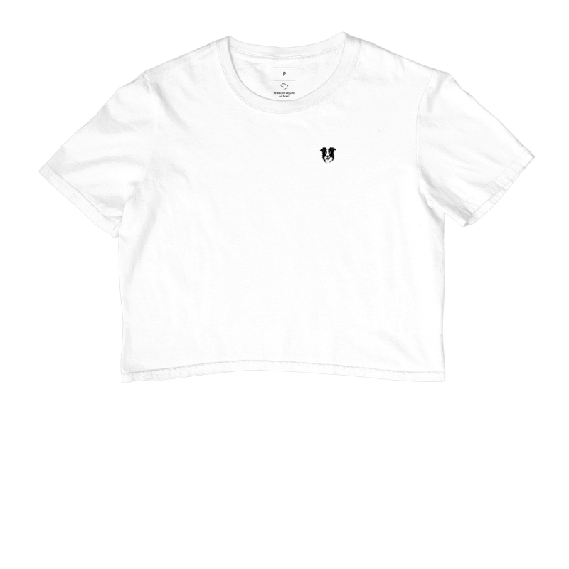 Camiseta Cropped Border Collie Minimalista