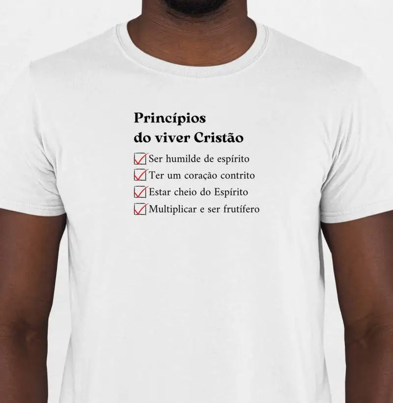 Camiseta Masculina "Princípios do viver Cristão"