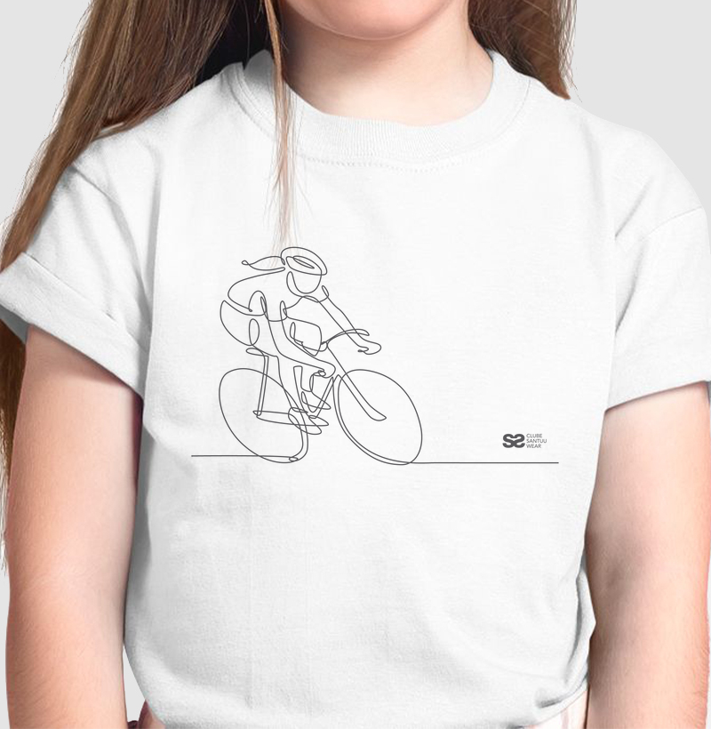 Camiseta Infantil Unissex "Pedala, garota!"