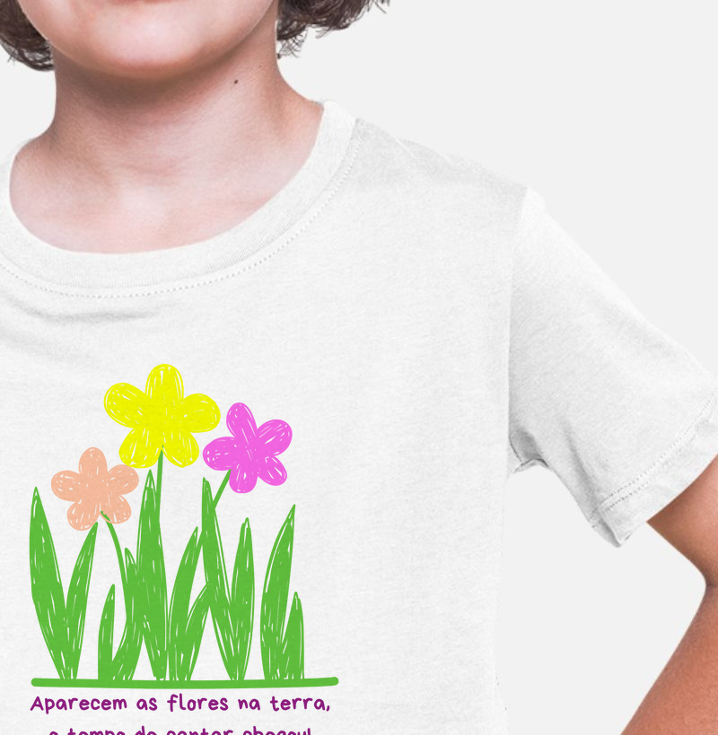 Camiseta Infantil Personalizada O Tempo de Cantar Chegou