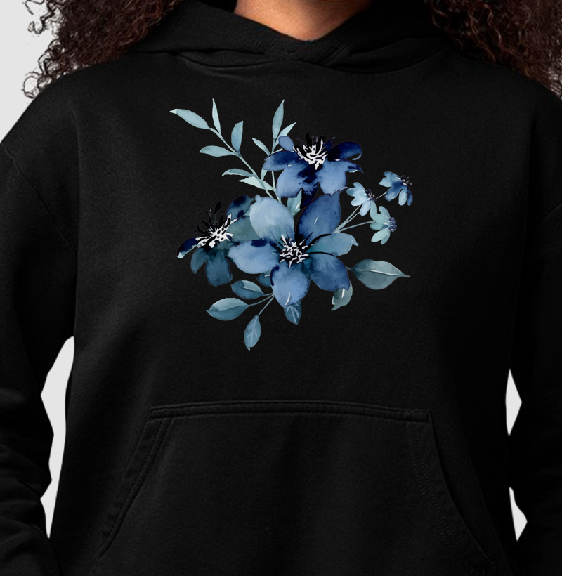 HONESTEE FLOR AZUL HOODIE