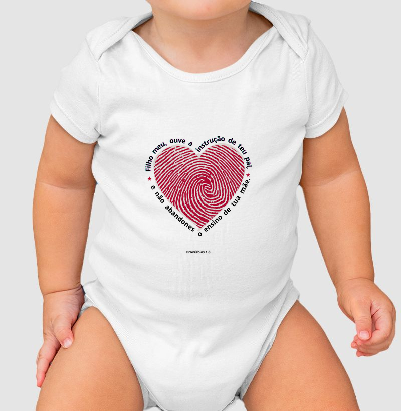 Body Infantil Personalizada Filho meu ouve a instrução de teu Pai