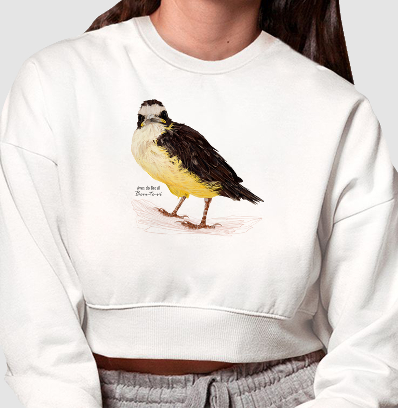 Aves do Brasil - Bem-te-vi Filhote - Moletom Cropped