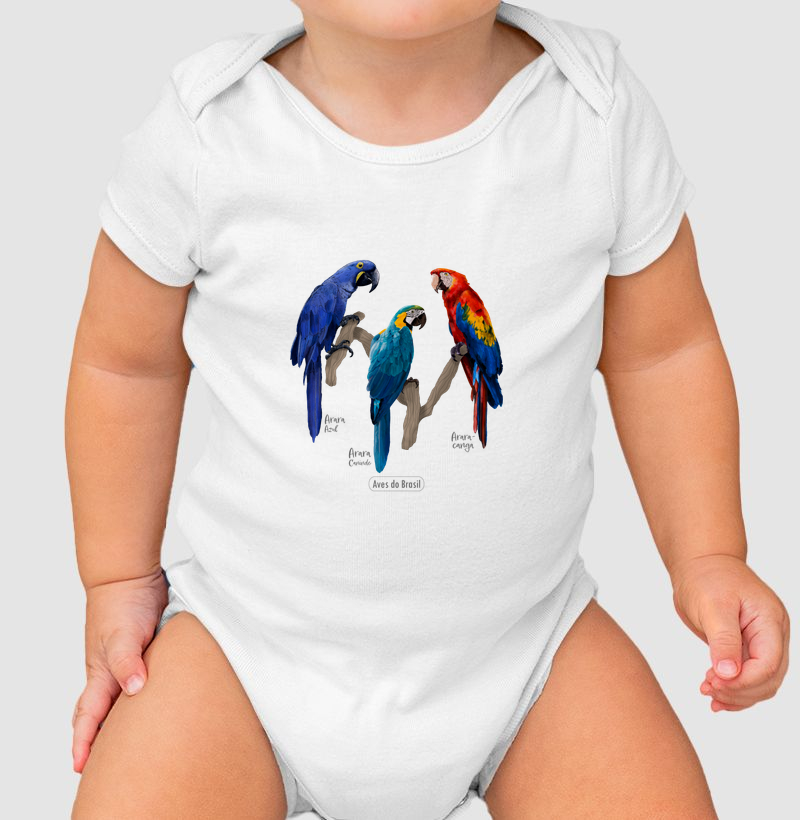 Aves do Brasil - Coletivo Araras - Body Infantil