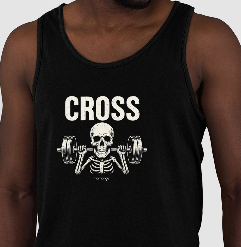 Regata Cross Caveira com Barra – Na Manga