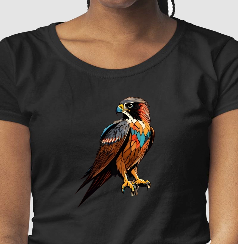 Camiseta Feminina Arquétipo Falcão-Peregrino Central