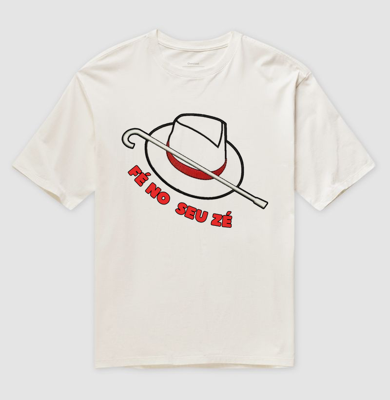 Camiseta Oversize Fé no Seu Zé 100% Algodão Várias cores
