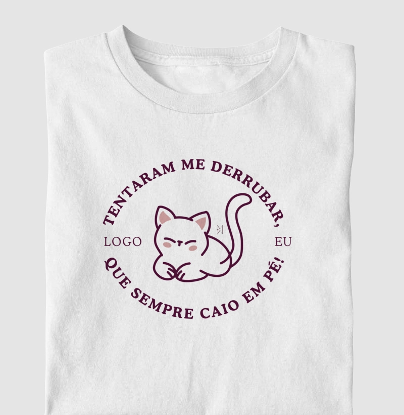 Camiseta -  Logo eu que caio sempre em pé