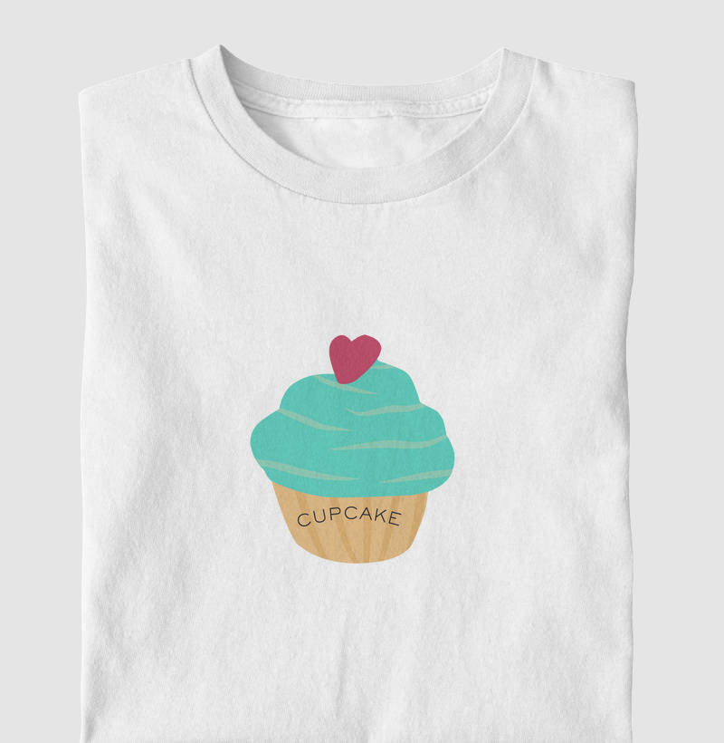 T-shirt cupcake azul