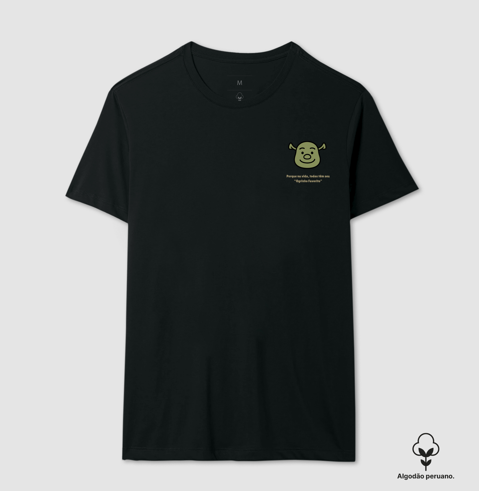 Camiseta Animalis 100% Algodão Meu Ogrinho Logo de Bolso