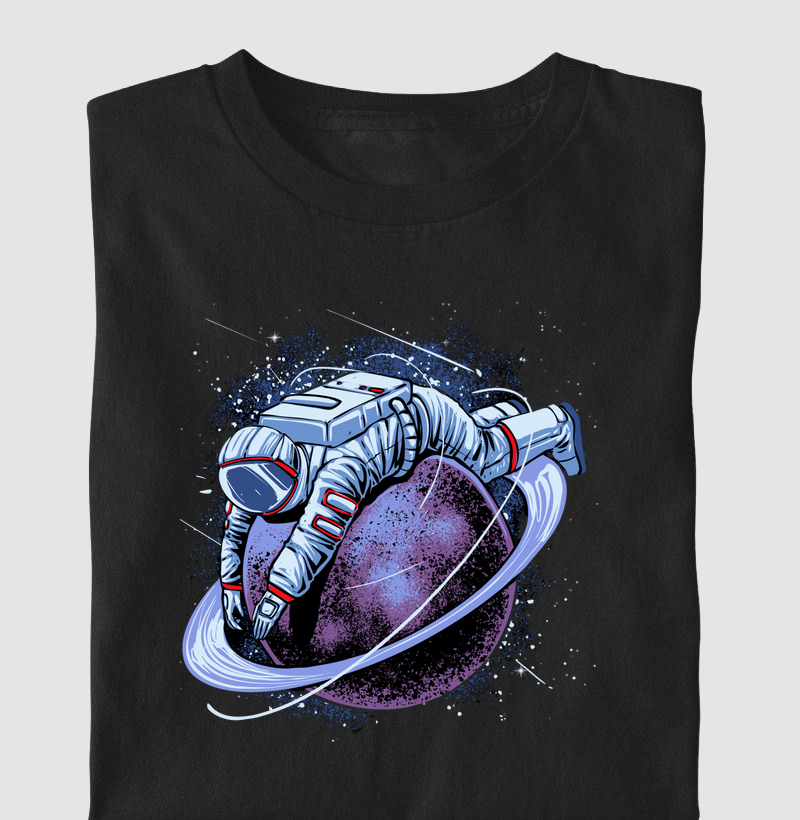 Astronauta Deitado no Planeta