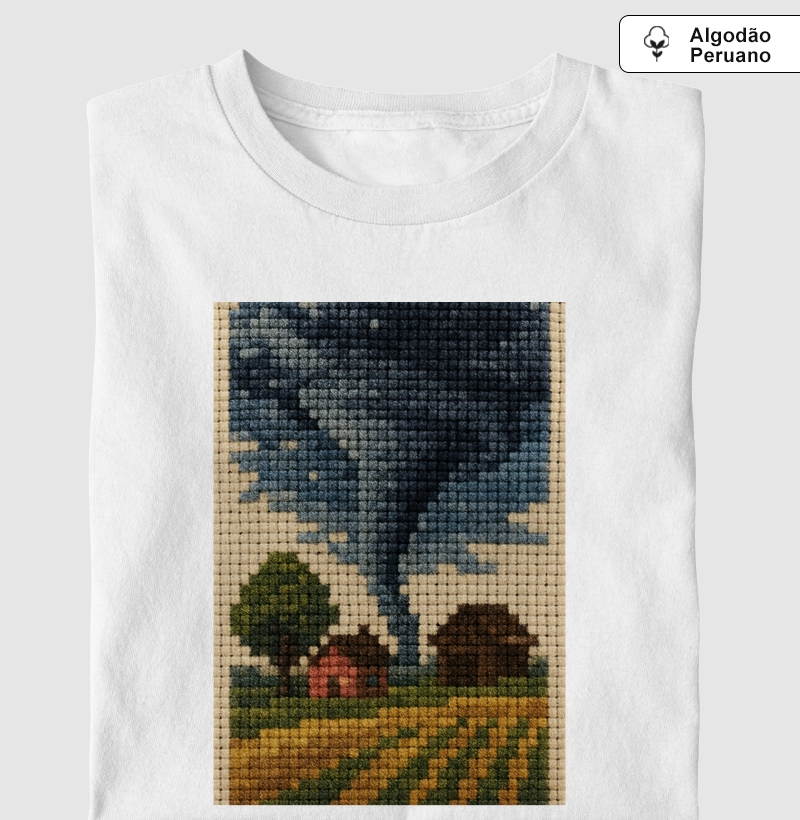 Pixelated rural tornado