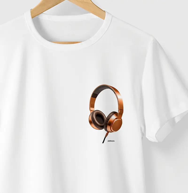 Camiseta COBRE HEADPHONE - BRANCA - (100% Algodão)