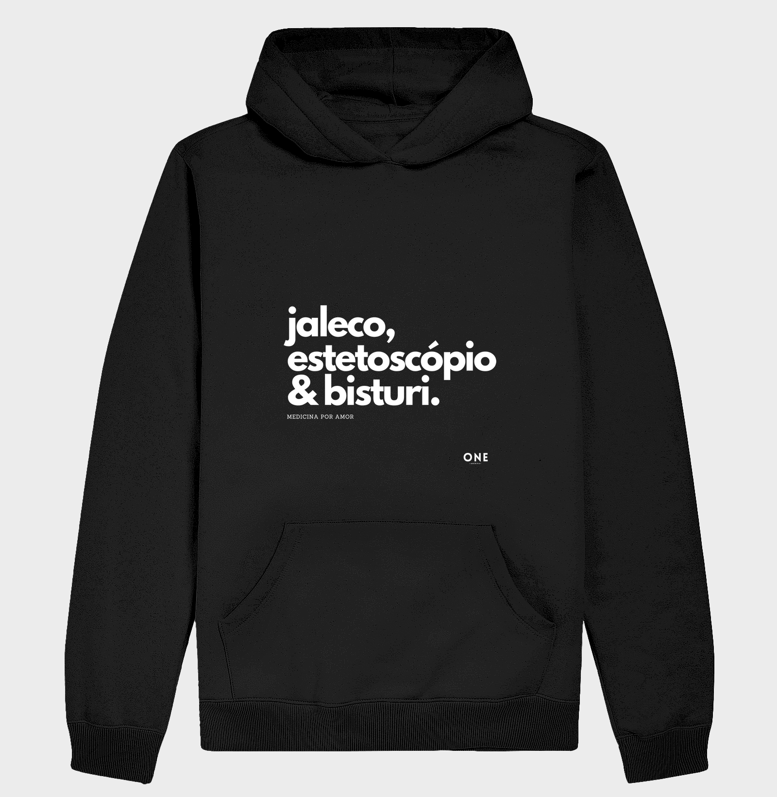 Jaleco, estetoscópio e bisturi