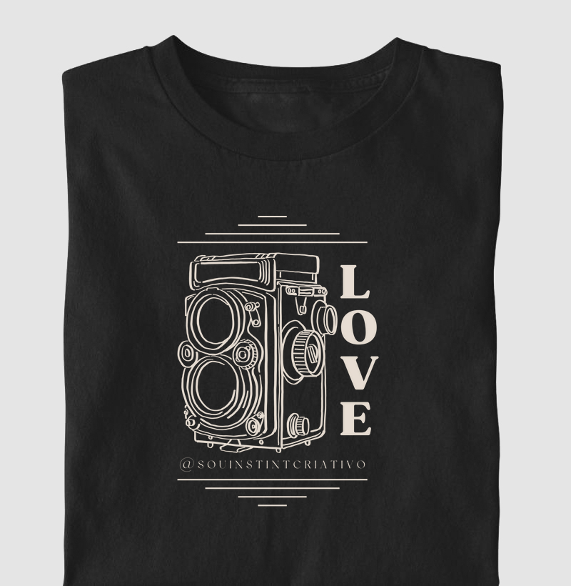 Camiseta sou Instinto Criativo Comunidade / Camera Antiga