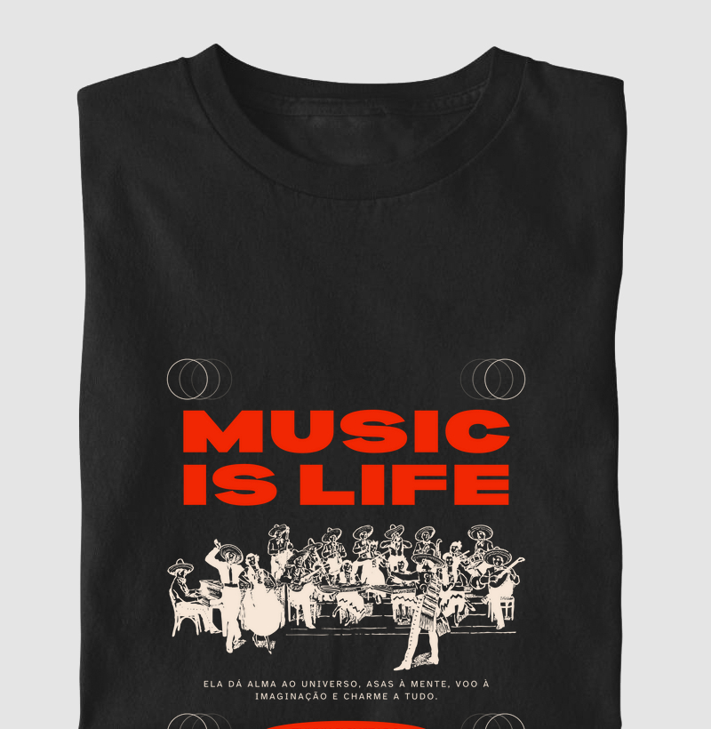 Camiseta Musica is life